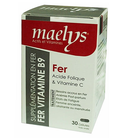 MAELYS - Fer Acide Folique Vitamine C 30 Gélules