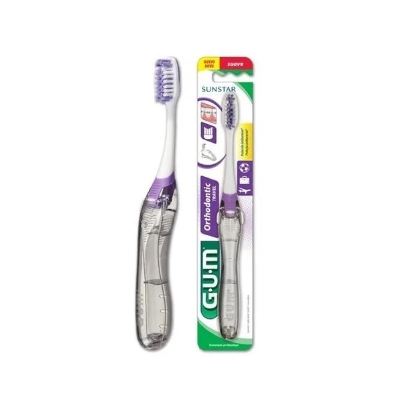 GUM Brosse à Dents Ortho de Voyage Compacte 125PQ