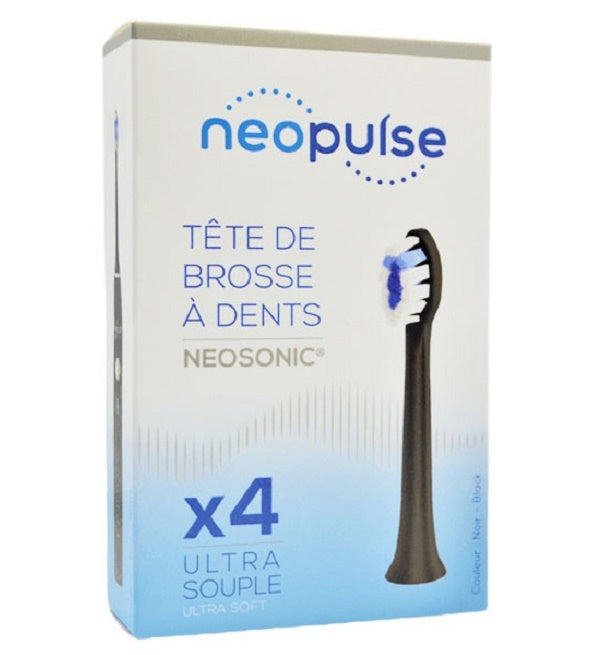 Neopulse Recharge 4 رؤوس فائقة النعومة باللون الأسود