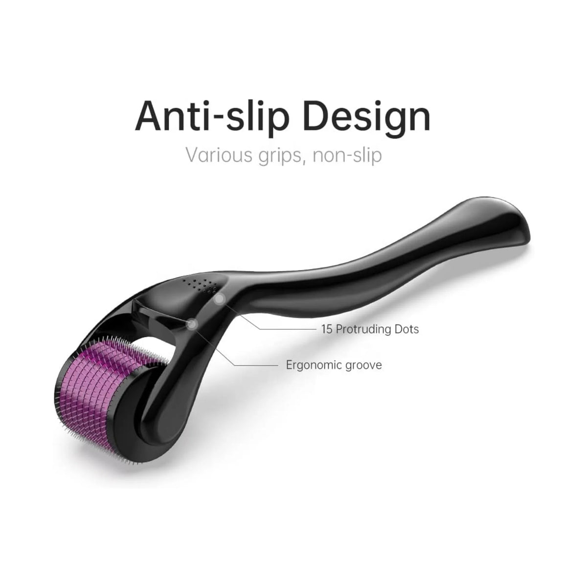 DRS Derma Roller System 0,5 mm — rouleau seul, manche ergonomique antidérapant et tête à microaiguilles