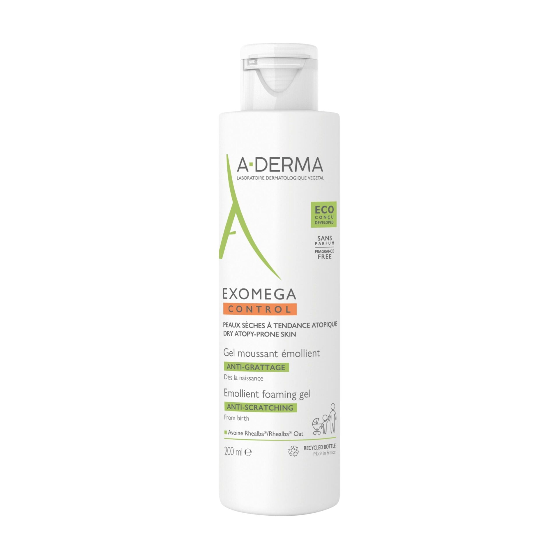 A-Derma جل الاستحمام الملطف للوجه والجسم Exomega
