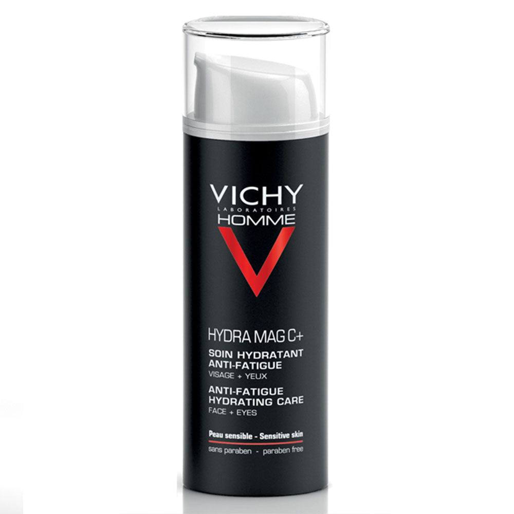 Vichy Homme Hydra Mag C+ عناية للوجه والعينين ضد التعب 50 مل