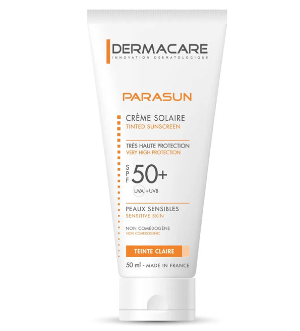 Dermacare Parasun crème solaire teintée claire SPF50+ peaux sensibles, tube 50 ml