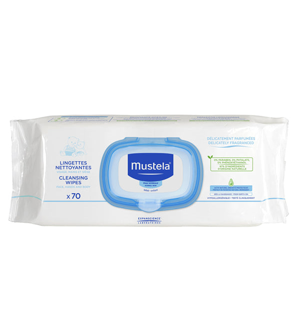 Mustela Lingettes Nettoyantes Bébé 70 Pièces
