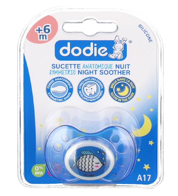 Dodie لهاية سيليكون ليلية تشريحية 6 أشهر فما فوق رقم 17