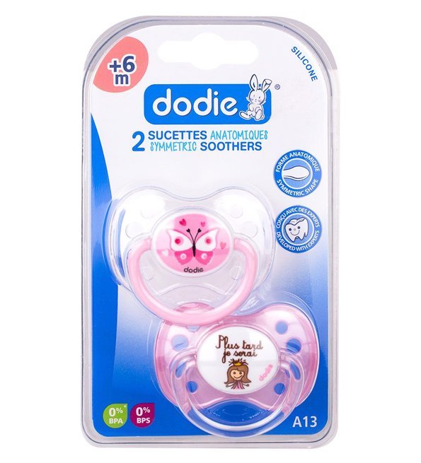 Dodie Sucettes Anatomiques Silicone 6M+ Lot de 2