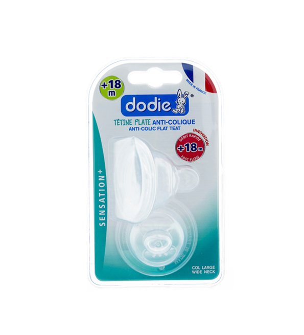 Dodie Tétine Plate Sensation+ Anti-Colique D1 0-6 mois x2