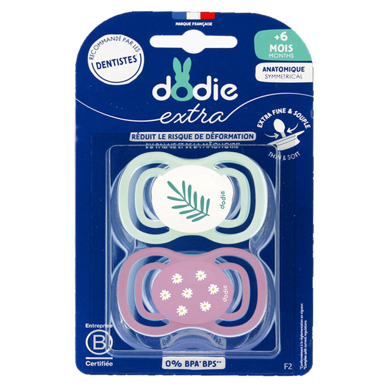 Dodie Sucette Extra Fine Rose +6 Mois F2 Lot de 2