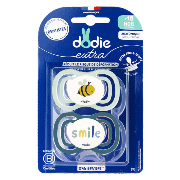 Dodie Sucette +18 Mois Duo Extra Fine Anatomique Vert 2 Pièces