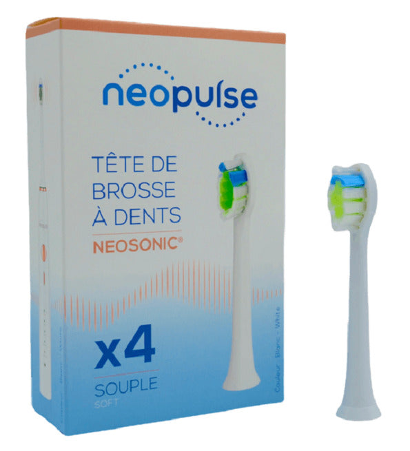 Neopulse Recharge 4 Têtes Brosse à Dents Souple 3D NEOSONIC®