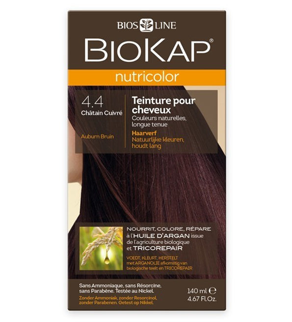 Biokap Nutricolor 4.4 Châtain Cuivré Coloration Permanente 140ml