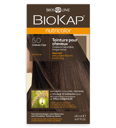 Biokap Nutricolor 5.0 Châtain Clair Coloration Permanente Végétale