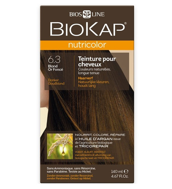 Biokap Nutricolor 6.3 Blond Or Foncé Coloration Permanente Végétale