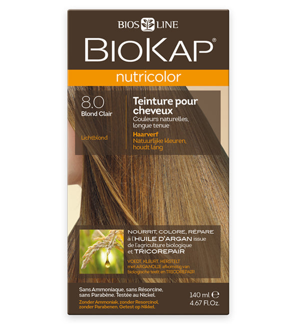 Biokap Nutricolor 8.0 Blond Clair - Coloration Végétale Nourrissante