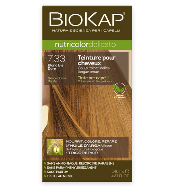 Biokap Nutricolor Delicato 7.33 Blond Blé Doré Coloration Permanente