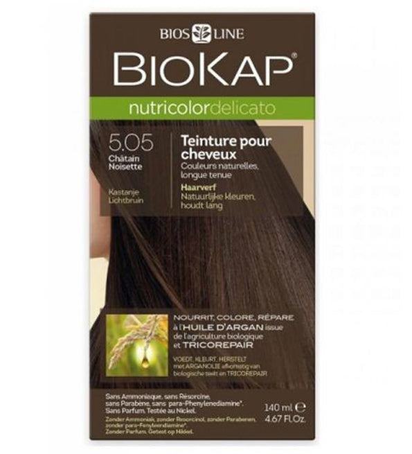 Biokap Nutricolor Delicato 5.05 Châtain Noisette - Coloration Douce Cuir Chevelu Sensible