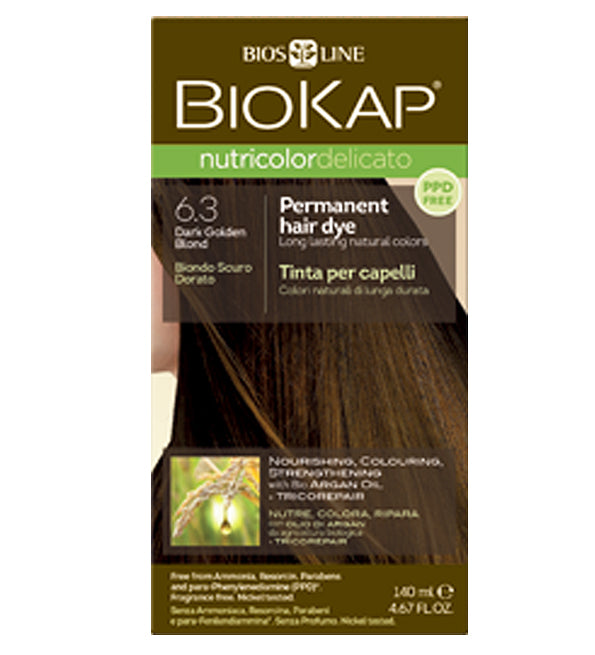 Biokap Nutricolor Delicato 6.3 Blond Foncé Doré - Coloration Permanente Cuirs Chevelus Sensibles