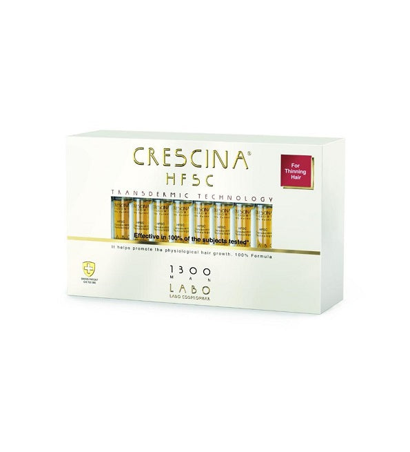 Crescina HFSC Transdermic 1300 للرجال - علاج تساقط الشعر 20 × 3.5 مل