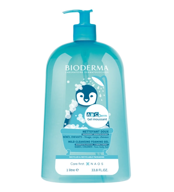 Bioderma ABCDerm Gel Moussant Nettoyant Doux 1L