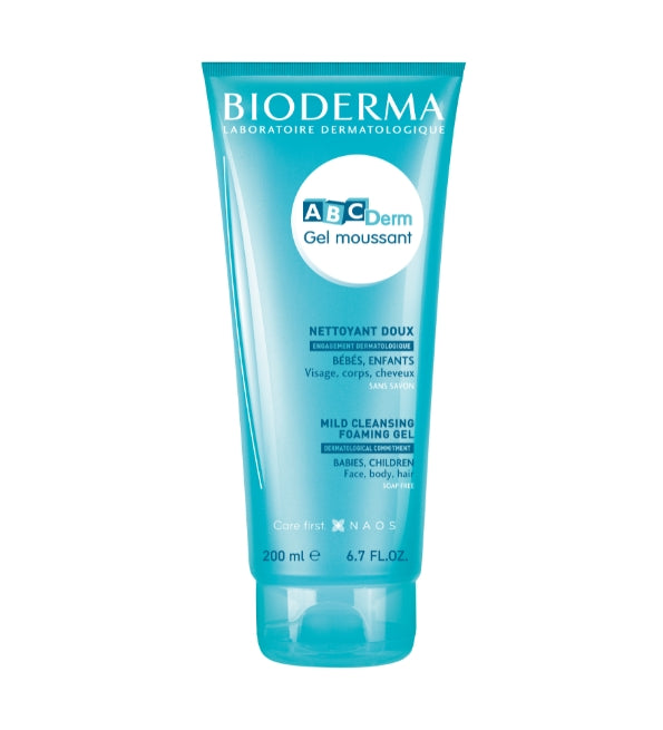 Bioderma ABCDerm Gel Moussant Nettoyant Doux Bébé 200ml — soin lavant 3 en 1 peau sensible