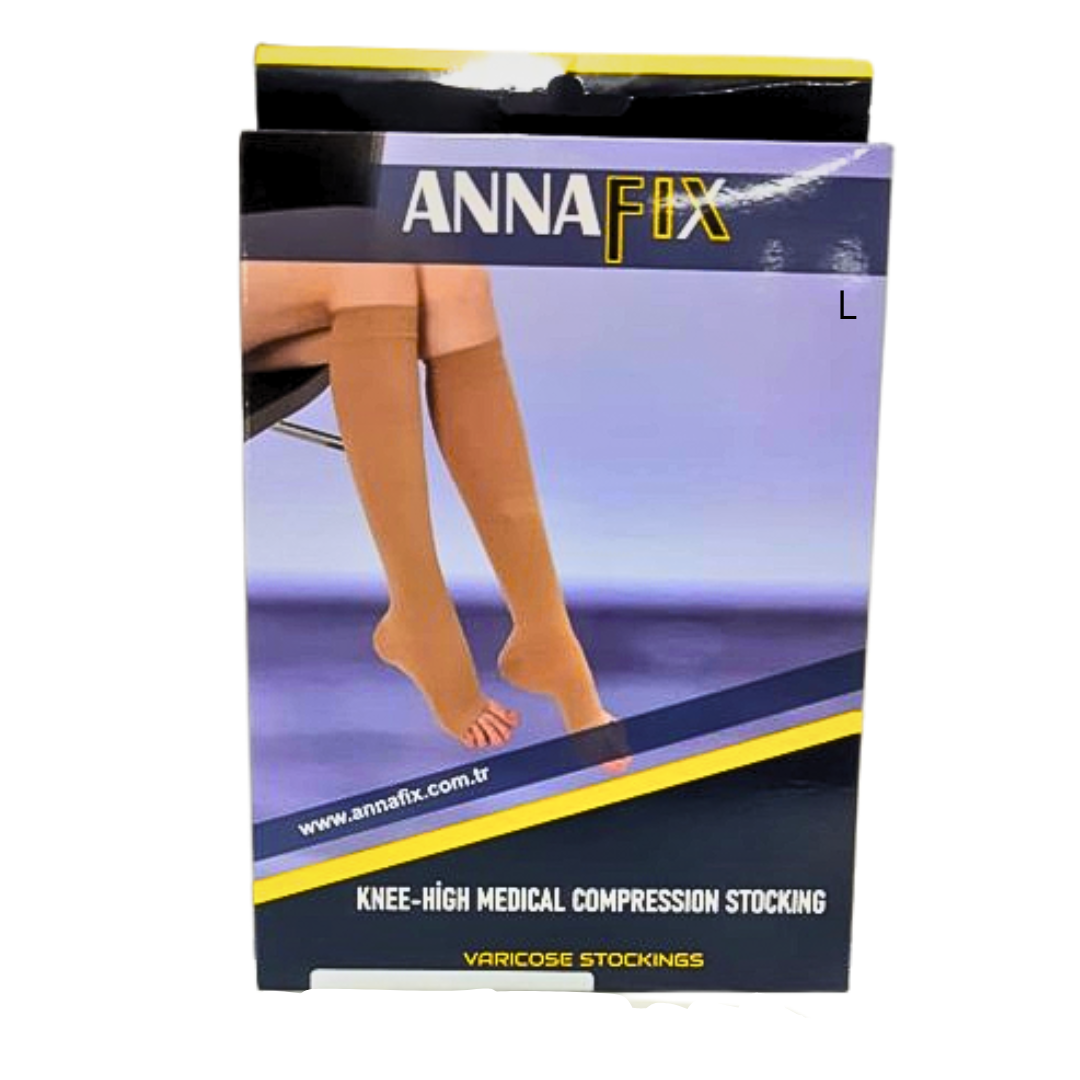 Annafix Bas Chaussettes Contention Classe 2 Open Taille L