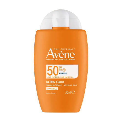 Avène Ultra Fluide Invisible SPF50 Visage 50ml — protection solaire peau sensible sans effet blanc