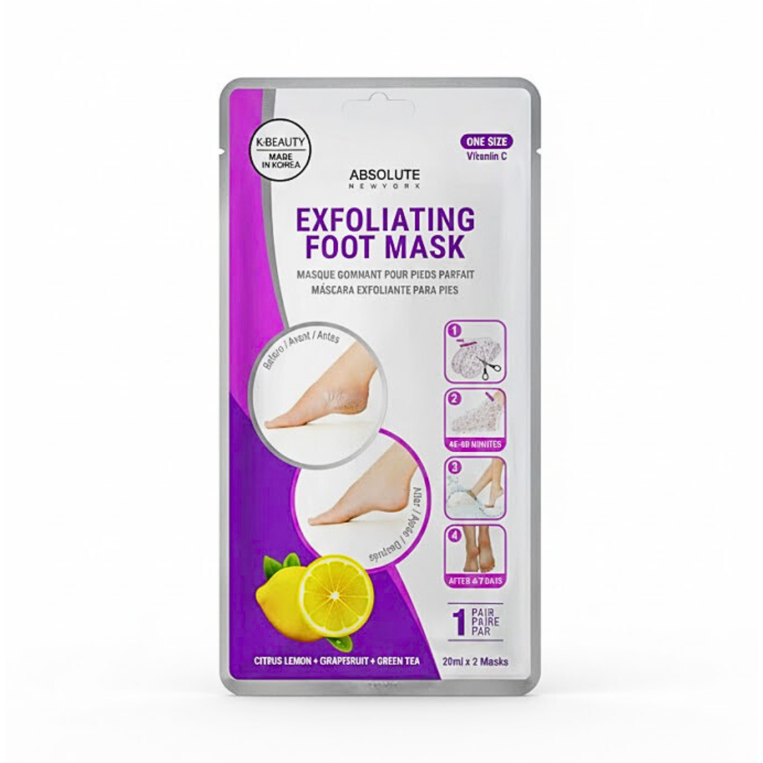 ABSOLUTE NEW YORK Masque exfoliant pieds Citrus Lemon & Green Tea