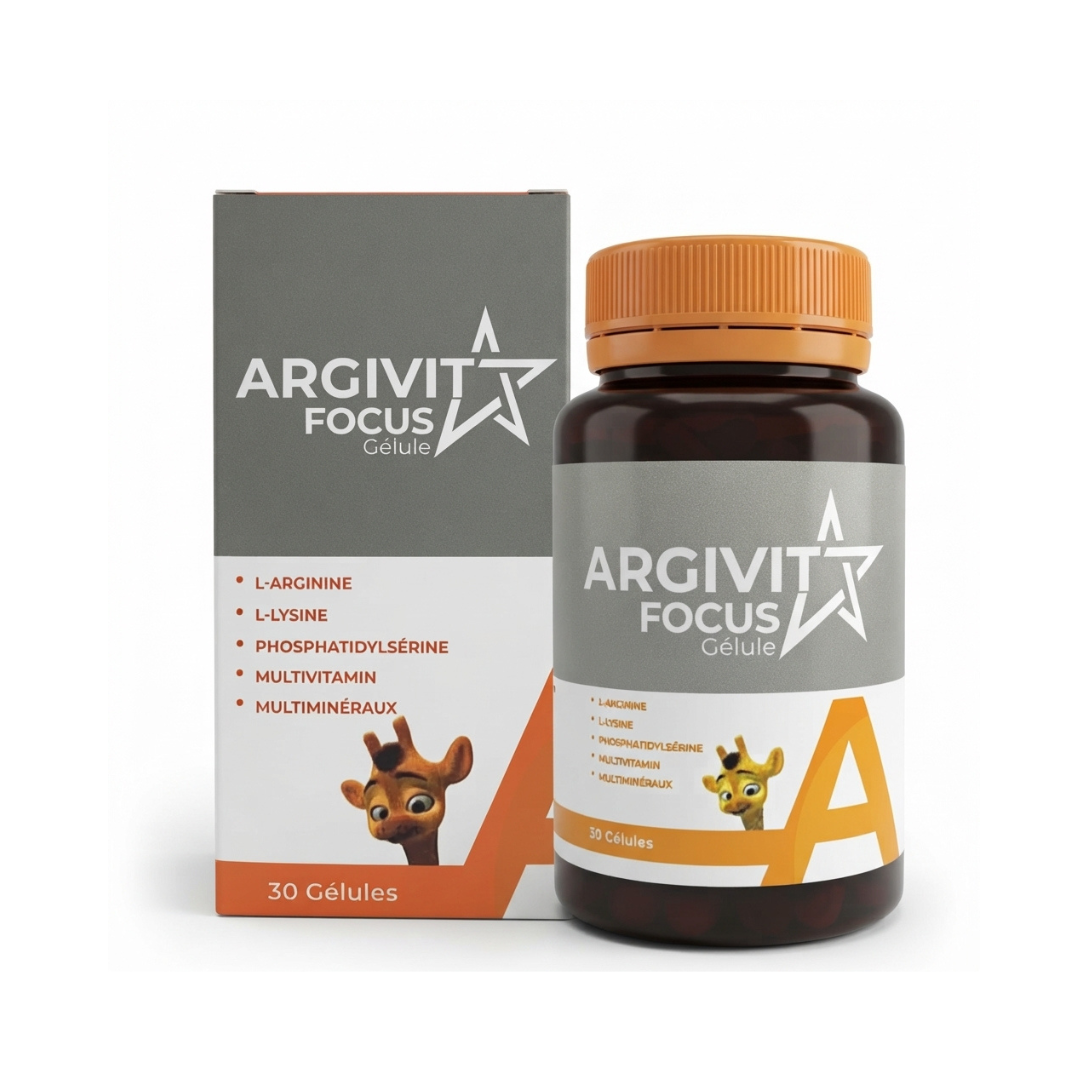 Argivit Focus 30 gélules — complément concentration, mémoire et croissance Maroc