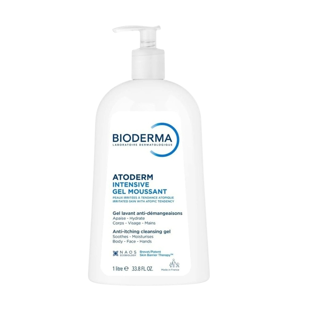 Bioderma Atoderm Intensive Gel Moussant 1L — nettoyant doux peaux sèches et sensibles Maroc