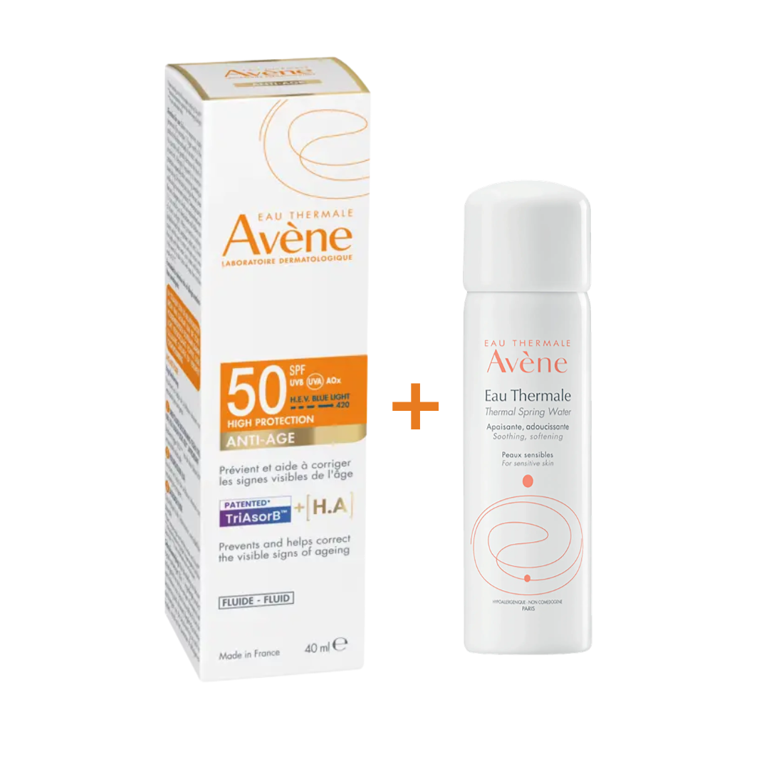 Avène Écran Anti-Âge THP SPF50+ 50ml — protection solaire anti-âge climat marocain