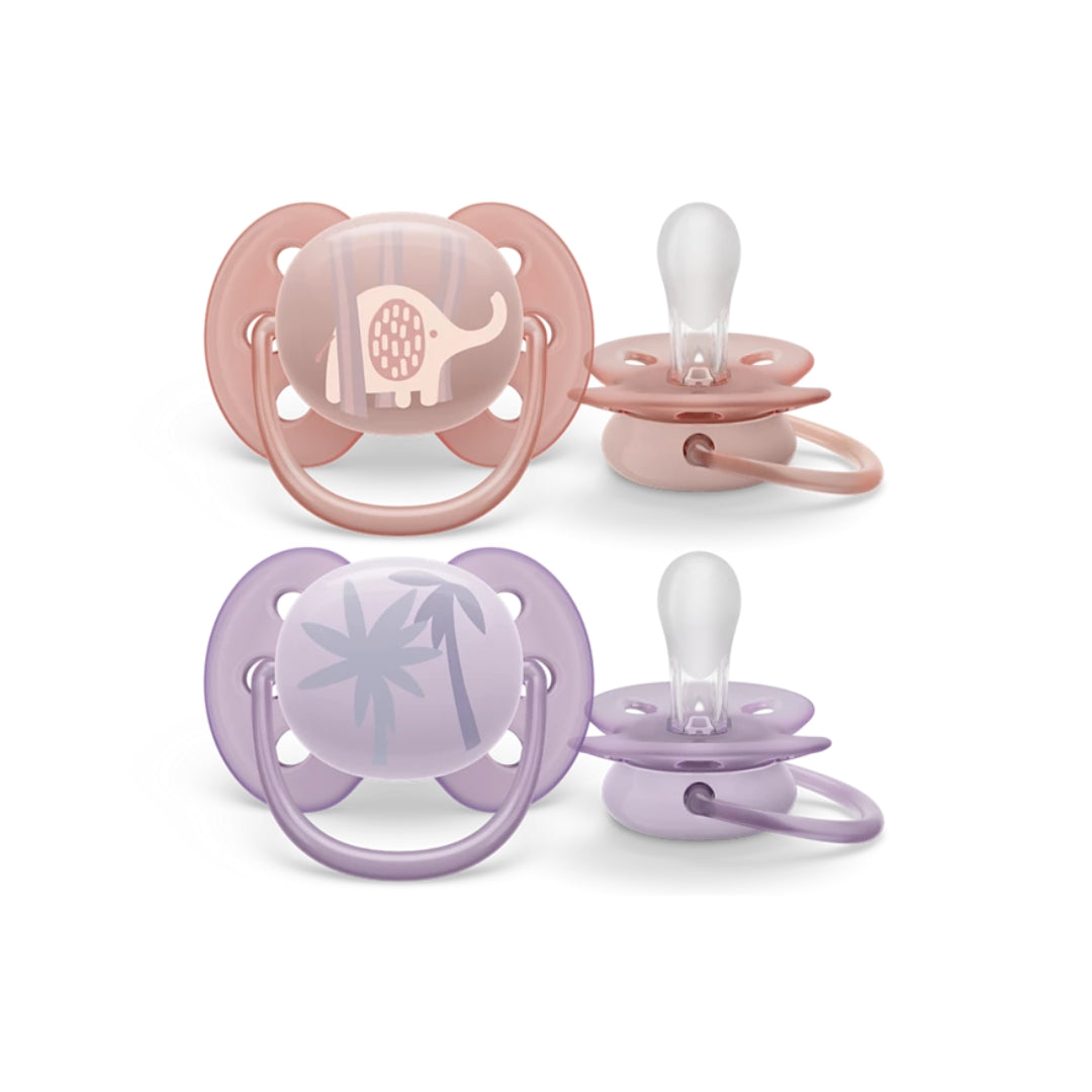 Avent Sucette Ultra Soft 0-6 Mois Lot de 2 Fille
