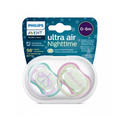 Avent Sucette Ultra Air Night 0-6 Mois Lot de 2 Phosphorescente