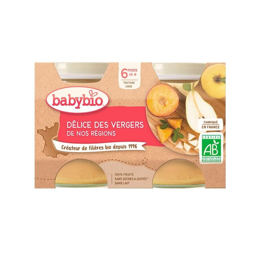 Babybio Petit Pot Délice des Vergers 2 × 130 جرام