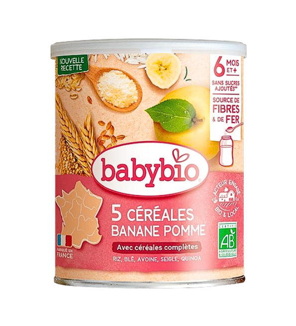 Babybio 5 حبوب موز تفاح