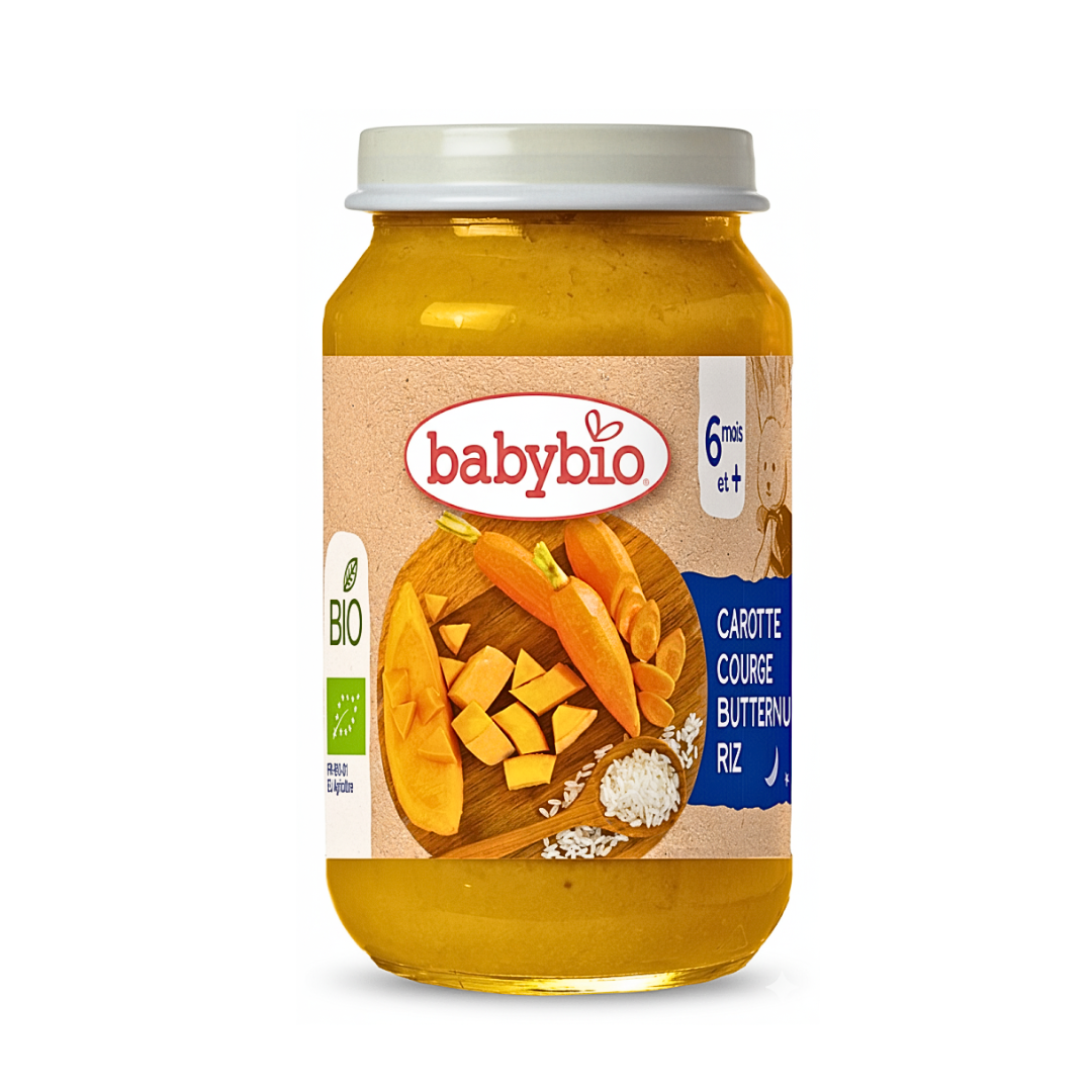 Babybio وعاء صغير بالجزر والقرع والأرز 200 غرام