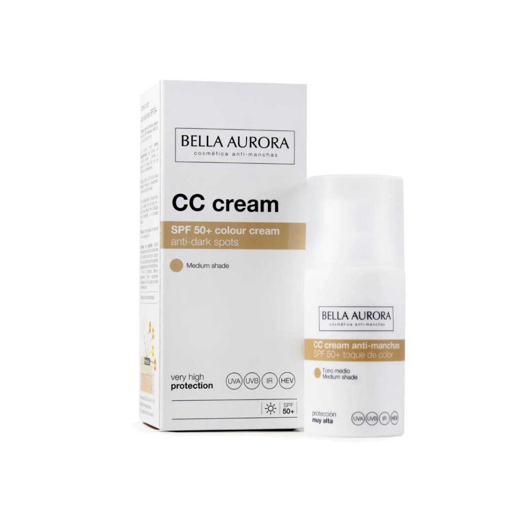 Bella Aurora CC Crème Medium SPF50+ 30مل + حقيبة مستحضرات تجميل