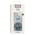Bibs 2 Sucettes Colour Anatomic Baby Blue / Petrol Size 2 +6