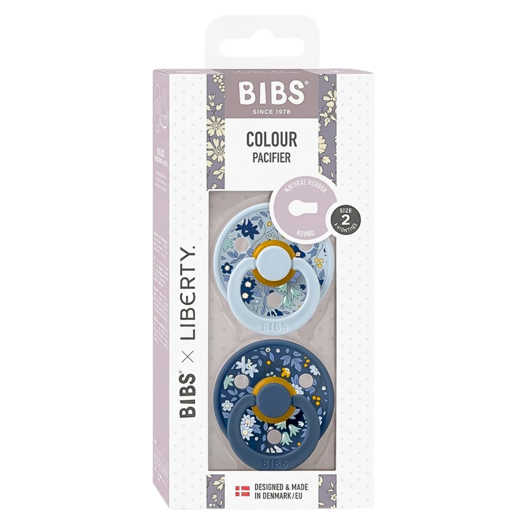 Bibs 2 Sucette Colour Round Eloise Chamomile Lawn Baby Blue
