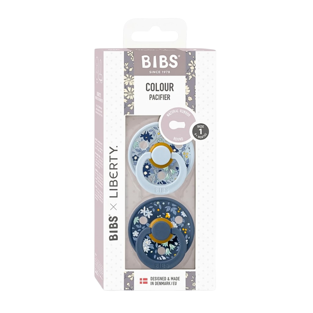 Bibs 2 Sucettes Colour Round Eloise Chamomile Lawn Baby Blue