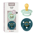 Bibs 2 Sucettes Colour Round Nordic Mint / Forest Lake Size