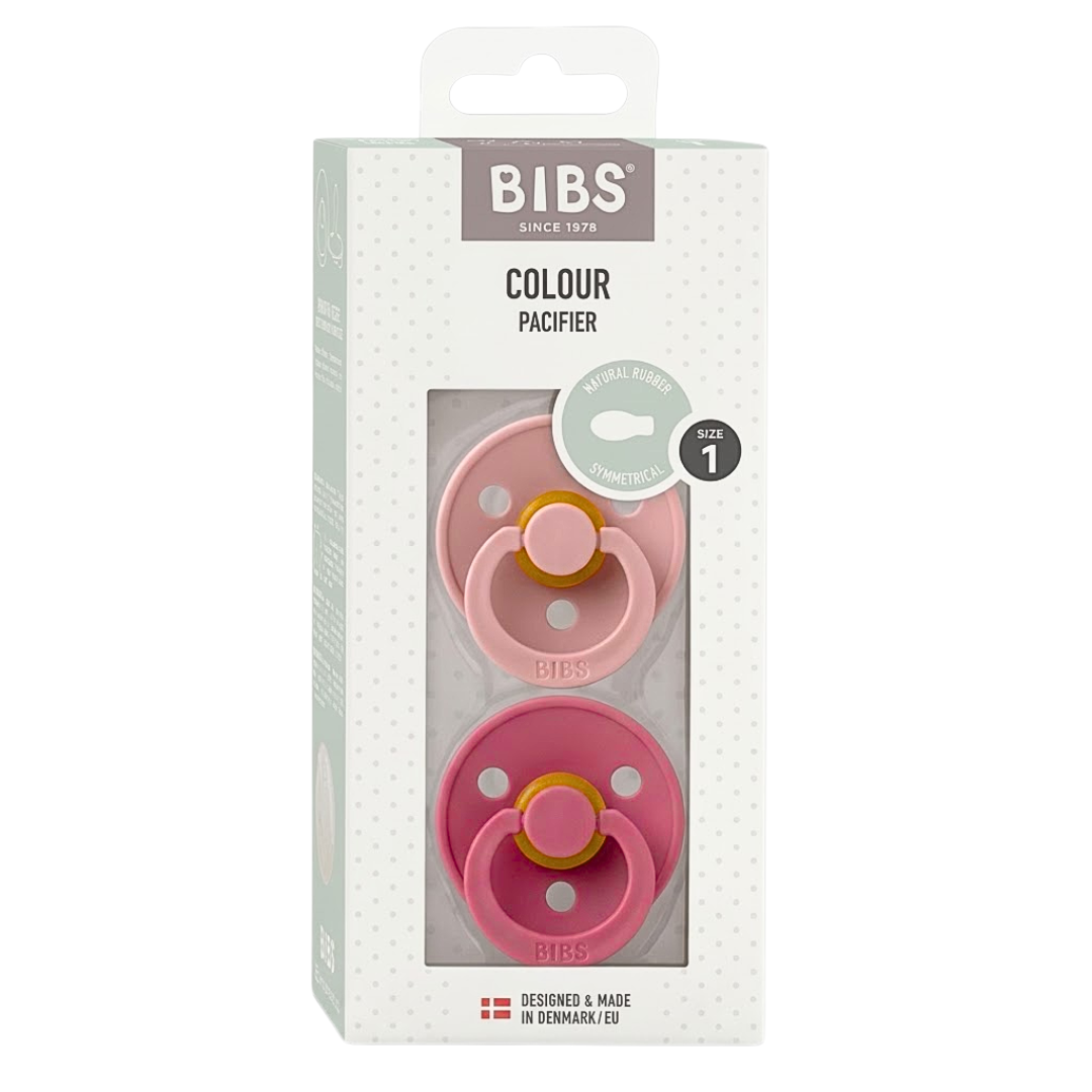 Bibs 2 Sucettes Colour Symetic Dusty Pink / Coral  Size 2 +6