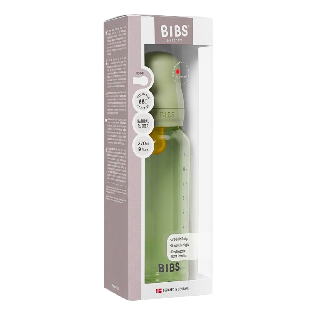 Bibs Baby Bottle Round Latex 270ml Medium Flow Sage
