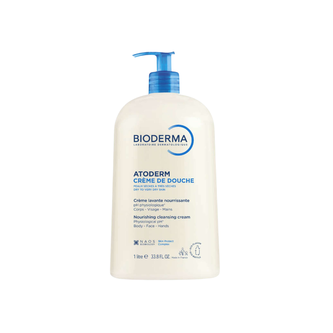 Bioderma Atoderm Crème Douche 1L — nettoyant doux peaux sèches et sensibles, format familial Maroc