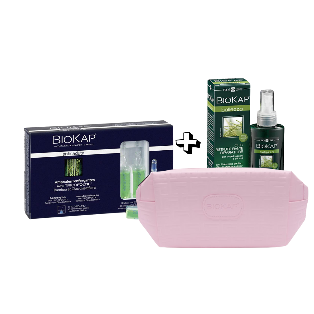 Biokap Coffret Anti-Chute Ampoules 12x7ml + Huile Restructurante 125ml