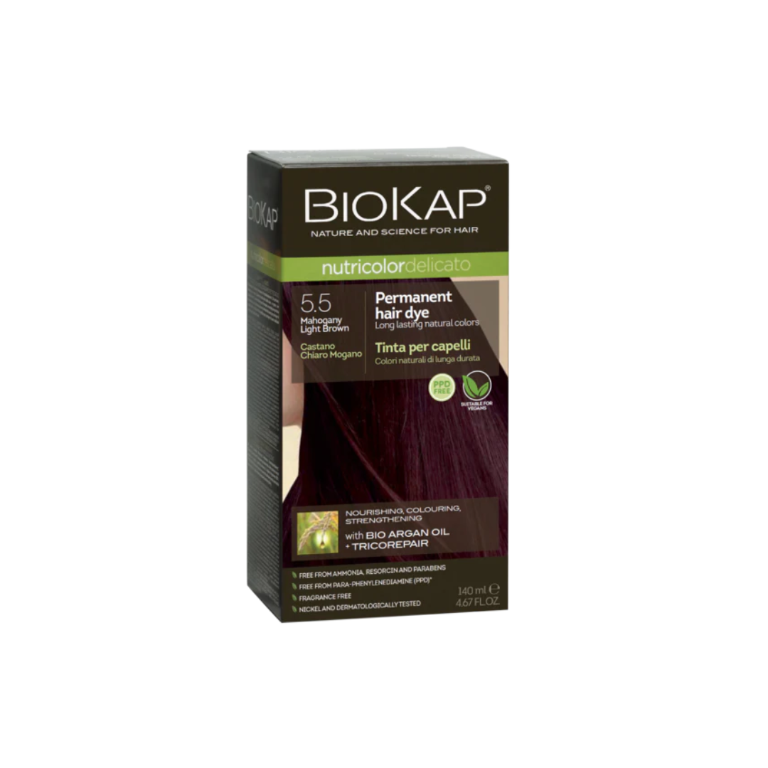 Biokap Nutricolor Delicato 5.5 - Coloration Permanente Châtain Clair Acajou