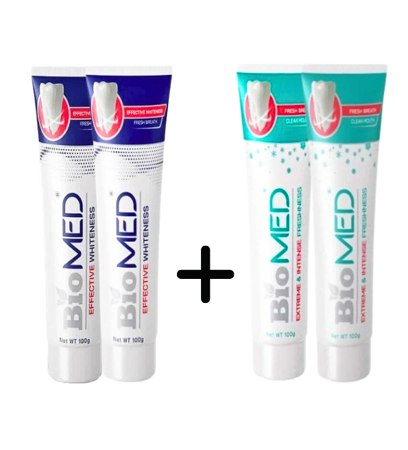 Biomed Pack 4 Dentifrices Effective et Extreme 100g