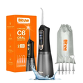 Bitvae C6, hydropulseur sans fil noir et gris, pochette de voyage et embouts de rechange
