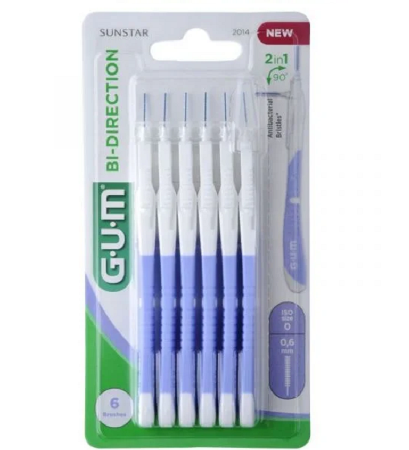 GUM Brossette Bi-Direction 0,6 mm Nettoyage Interdentaire