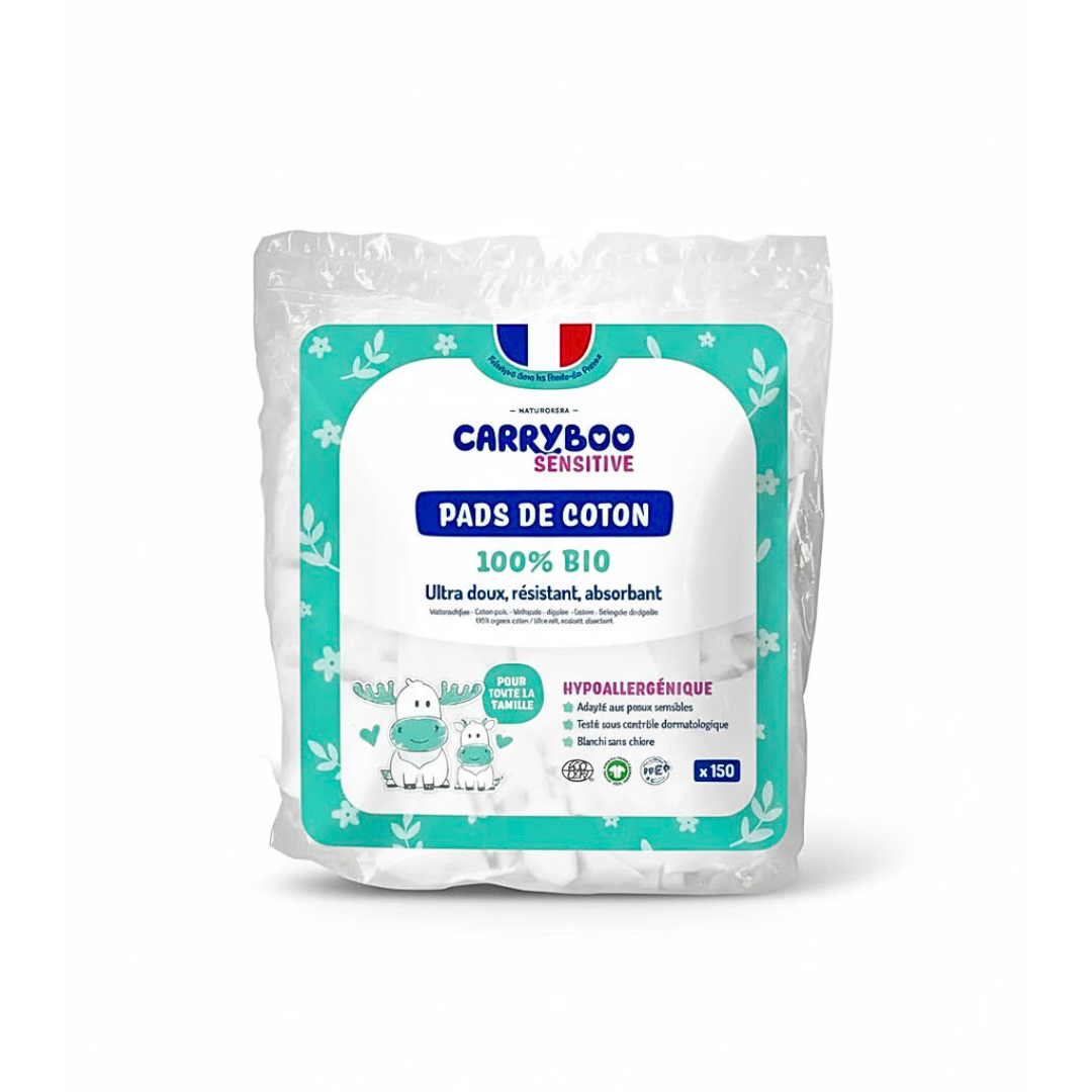 Carryboo Family Pads 150 Disques de Coton Naturels