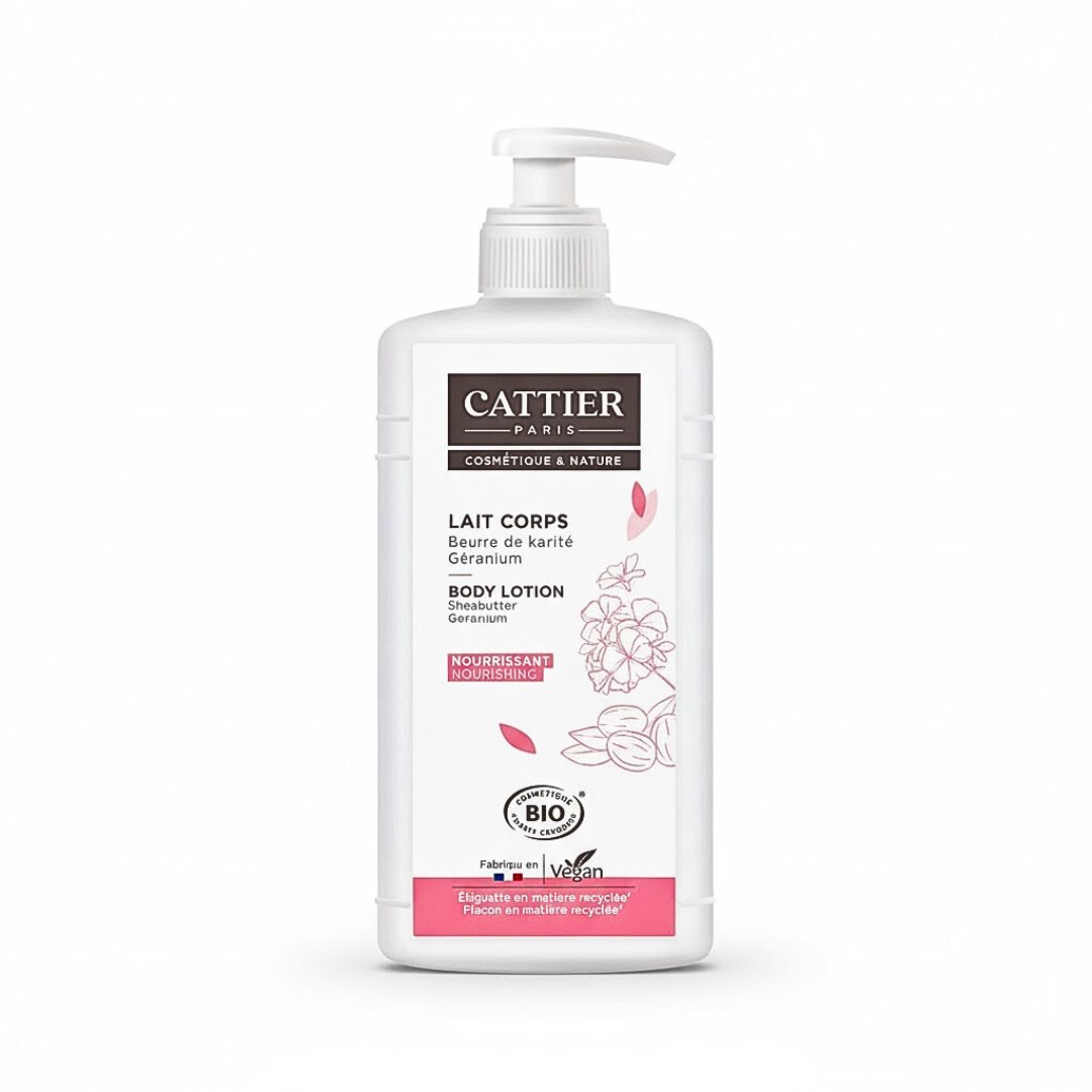 Cattier Lait Corps Beurre de Karité Géranium 500ml